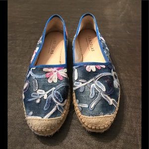 Denim floral Fabiolas espadrilles size 7